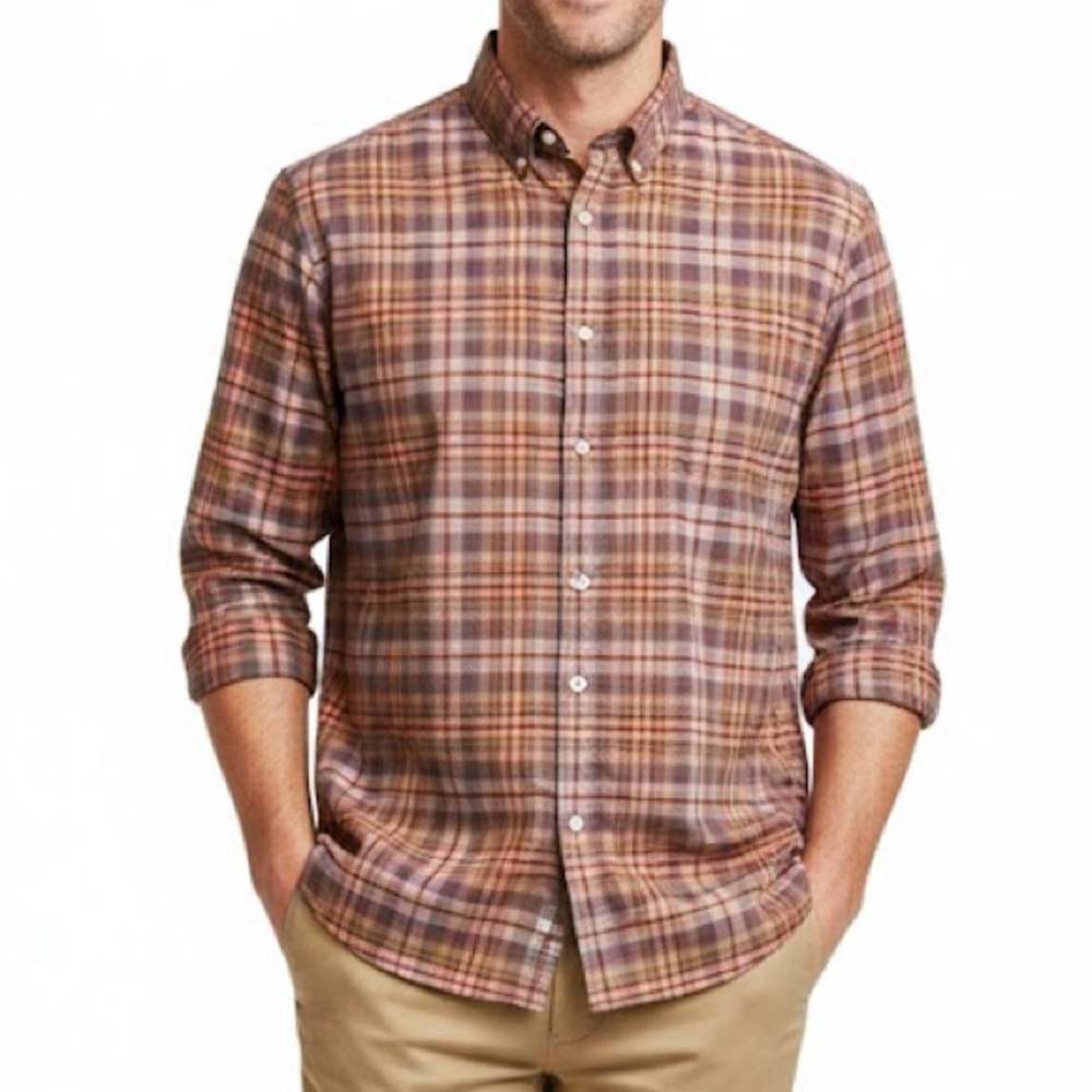 Mossimo Supply Co. Plaid Button Down Long Sleeve Shirt  (Size: Medium)